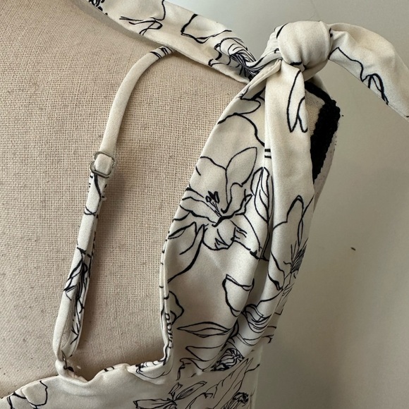 Current Air Anthropologie floral dress white cream flare midi SZ M - Picture 4 of 8